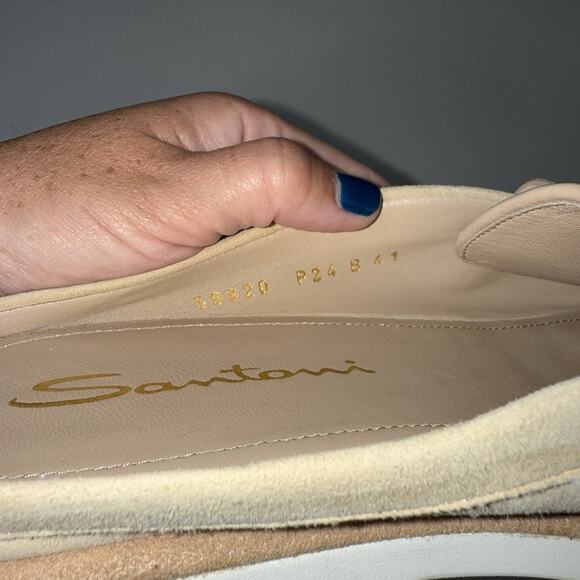 Santoni Women’s Pamex Suede Penny Loafer Mules Size 41 - Picture 5 of 6